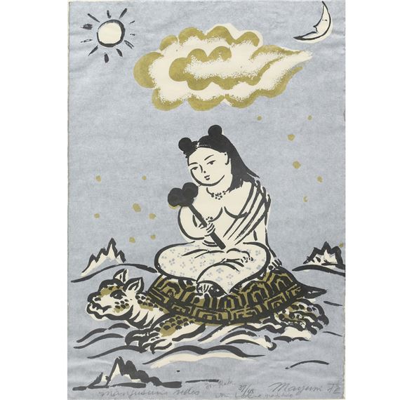 Manjushri Rides by Mayumi Oda