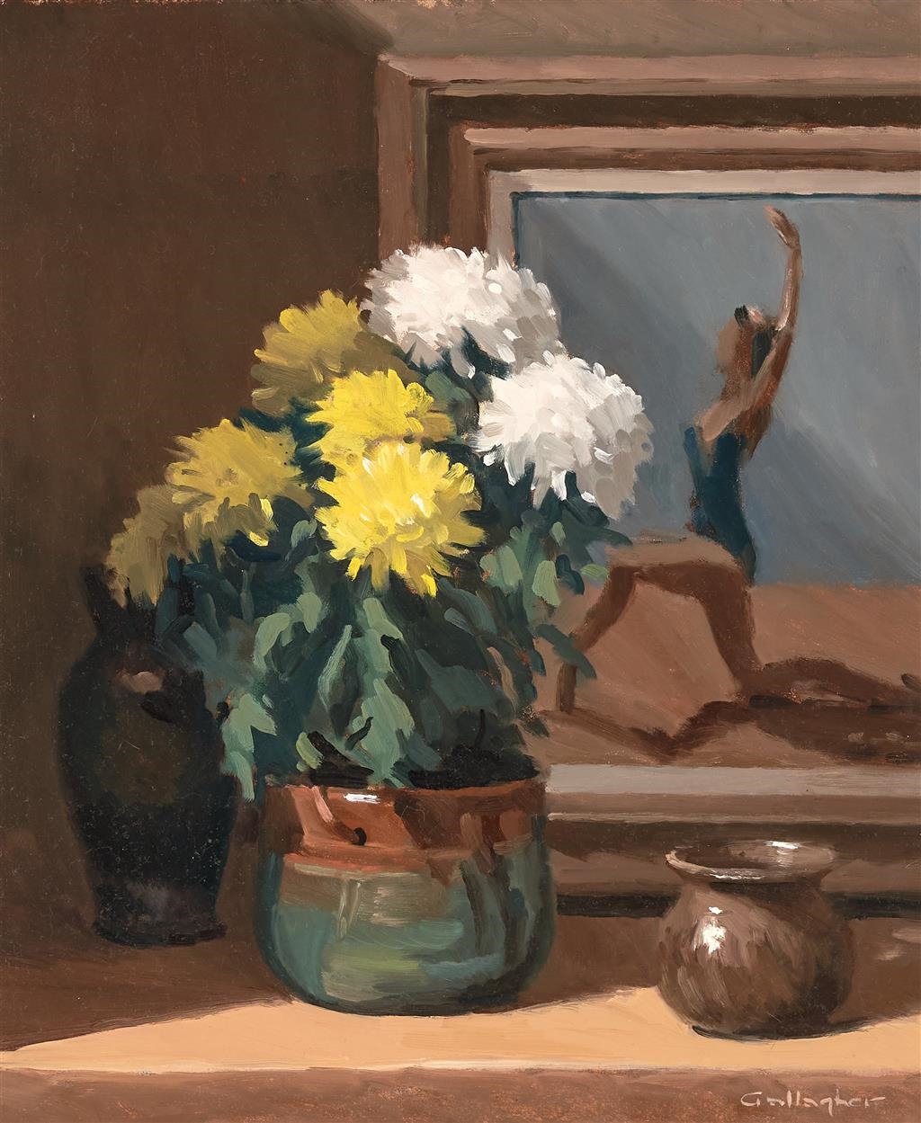Artwork by A. Don Gallagher, CHRYSANTHEMUM, Made of oil on board