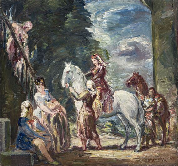 La préparation pour la promenade by Lado Davidovich Gudiashvili , 1941