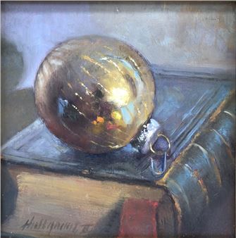 GOLD ORNAMENT ON BOOK - Hall Pierce II Groat