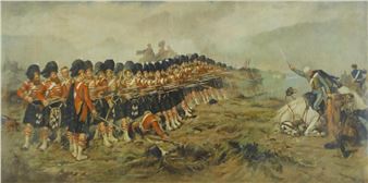 The thin red line, during the Crimean war, 19th century military interest - Robert Gibb I