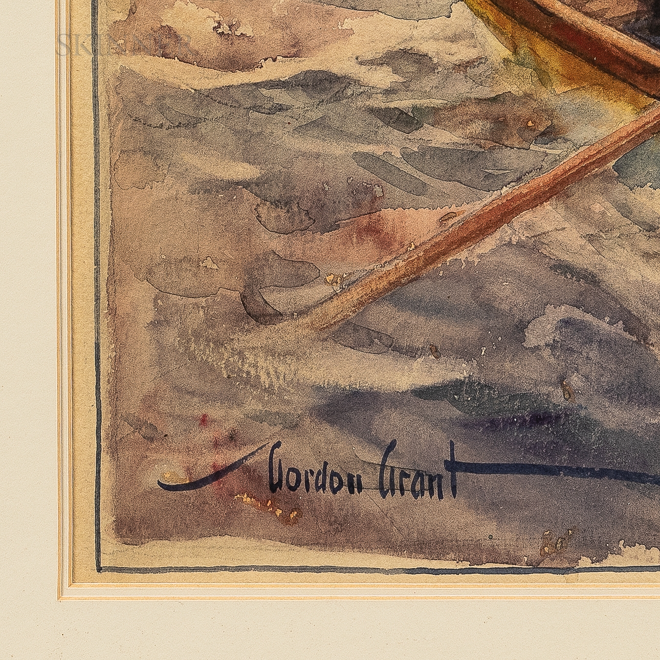 Artwork by Gordon Grant, Dorymen Lost at Sea, Made of Watercolor on paper