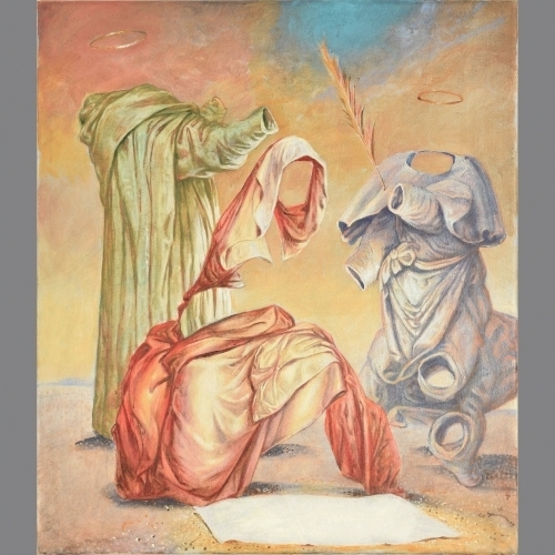 Artwork by Harald K. Schulze, Santa conversatione, Made of acrylic on canvas