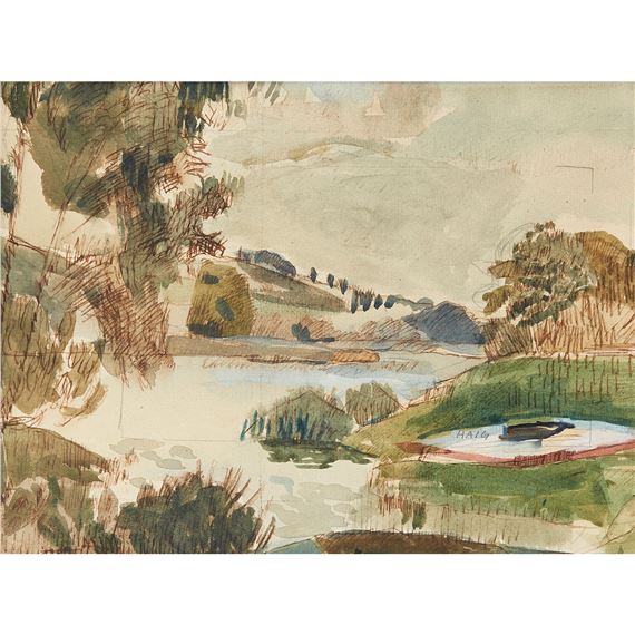 RIVERSIDE LANDSCAPE by Earl George Alexander Eugene Douglas Haig