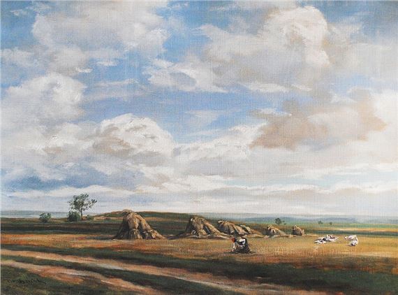 Ve žních - motiv z Bělé by Ferdinand Hanuš Hérink