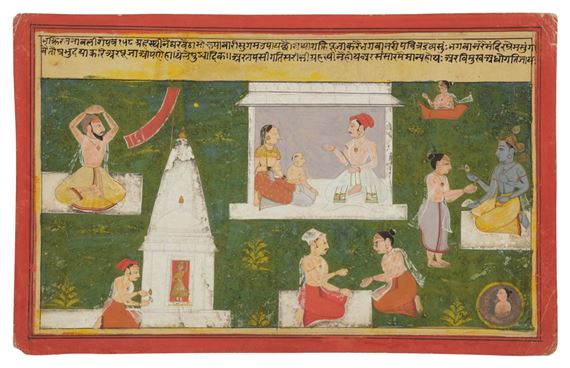 A pair of illustrations to the Bhakti Ratnavali by Indian School, 18th Century, circa 1700-1750