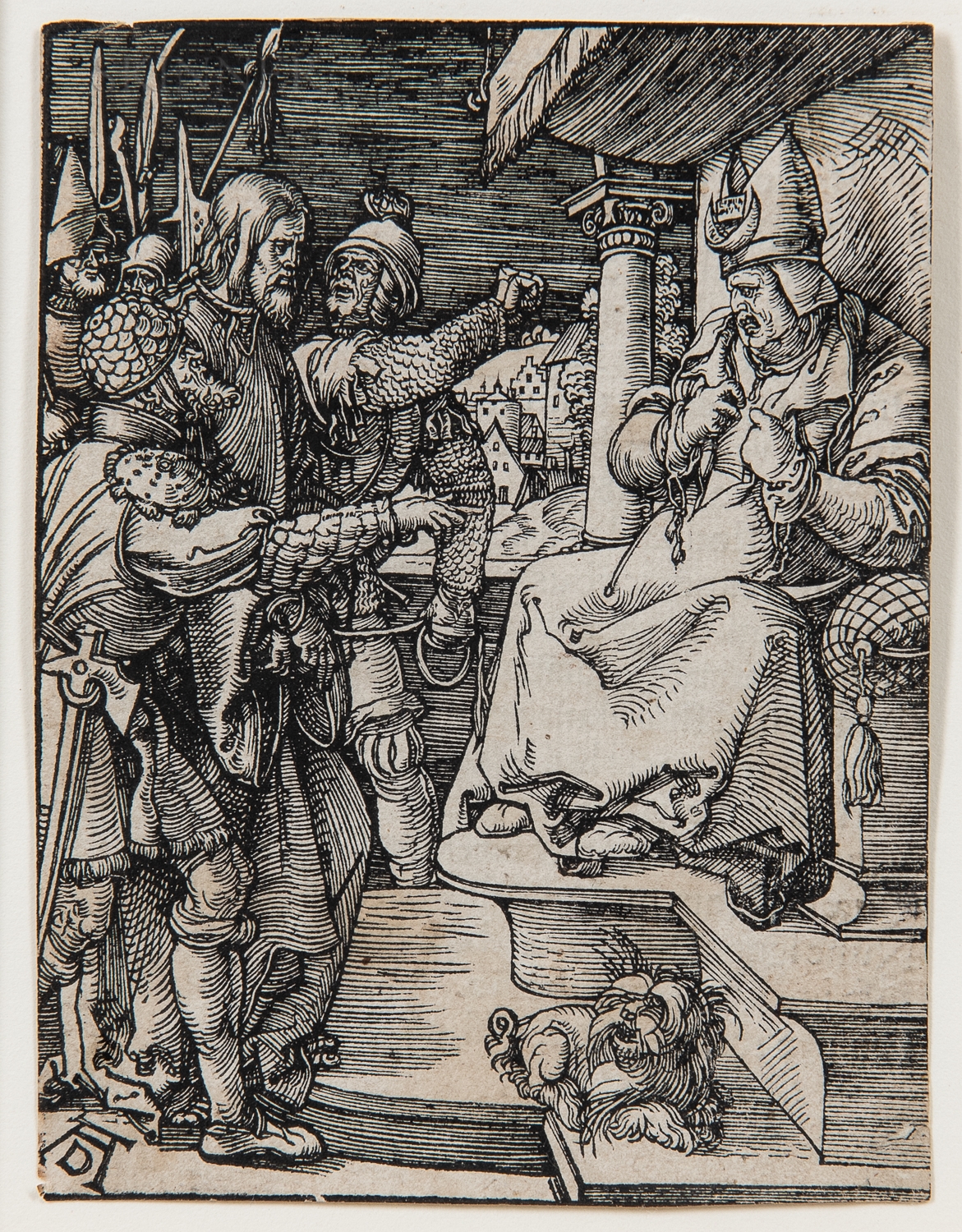 Artwork by Albrecht Dürer, Christ Before Caiaphas , from Small Passion, Made of Woodcut on laid paper