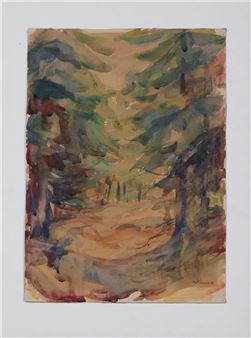 Tannengesäumte Waldlandschaft - Johannes Poppen