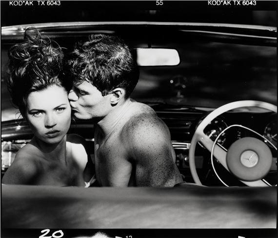 Kate Moss's debut shoot in my Mercedes Benz (recently purchased from David Hockney) , 1988 by Tony McGee, 1988