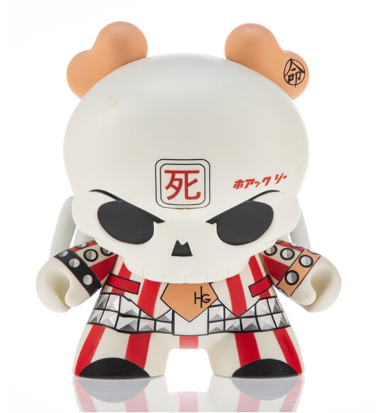 Artwork by Huck Gee, Skullhead Dunny (Red), Made of Painted cast vinyl