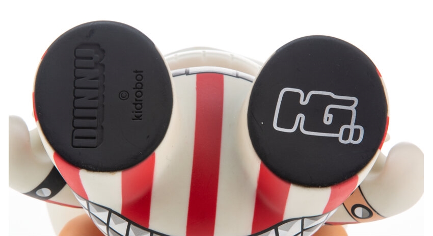 Artwork by Huck Gee, Skullhead Dunny (Red), Made of Painted cast vinyl