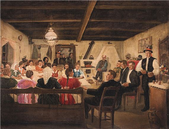 Falusi jelenet by Elek Gyori, 1937