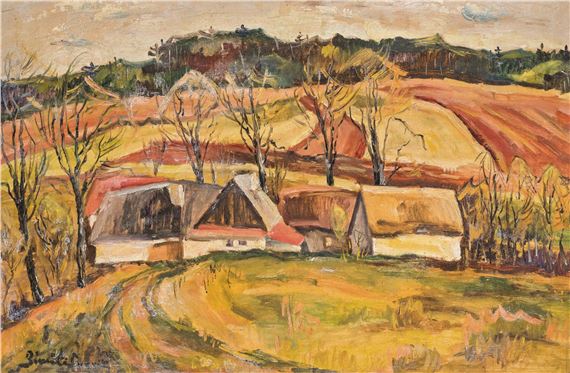 Falusi utcarészlet by József Bánáti Sverák