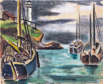 Bretagne-i halászbárkák - Jenő Szantrucsek