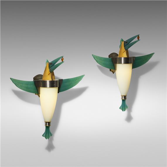 Birds with Topaz sconces, pair by Dan Dailey, 2006