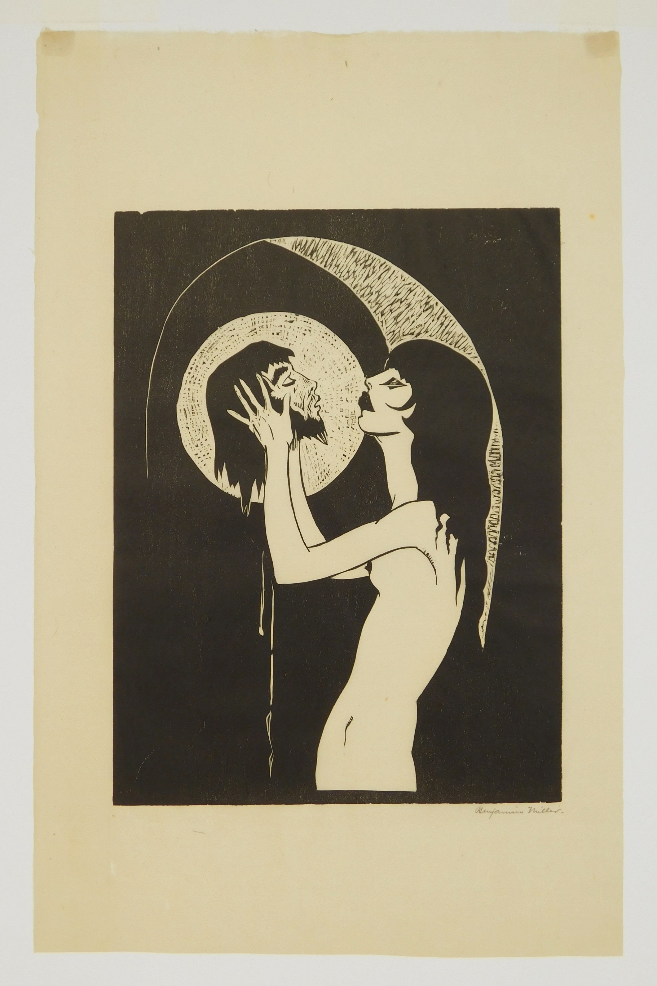 Artwork by Benjamin Miller, Mount Adams, Cincinnati, Made of woodcut