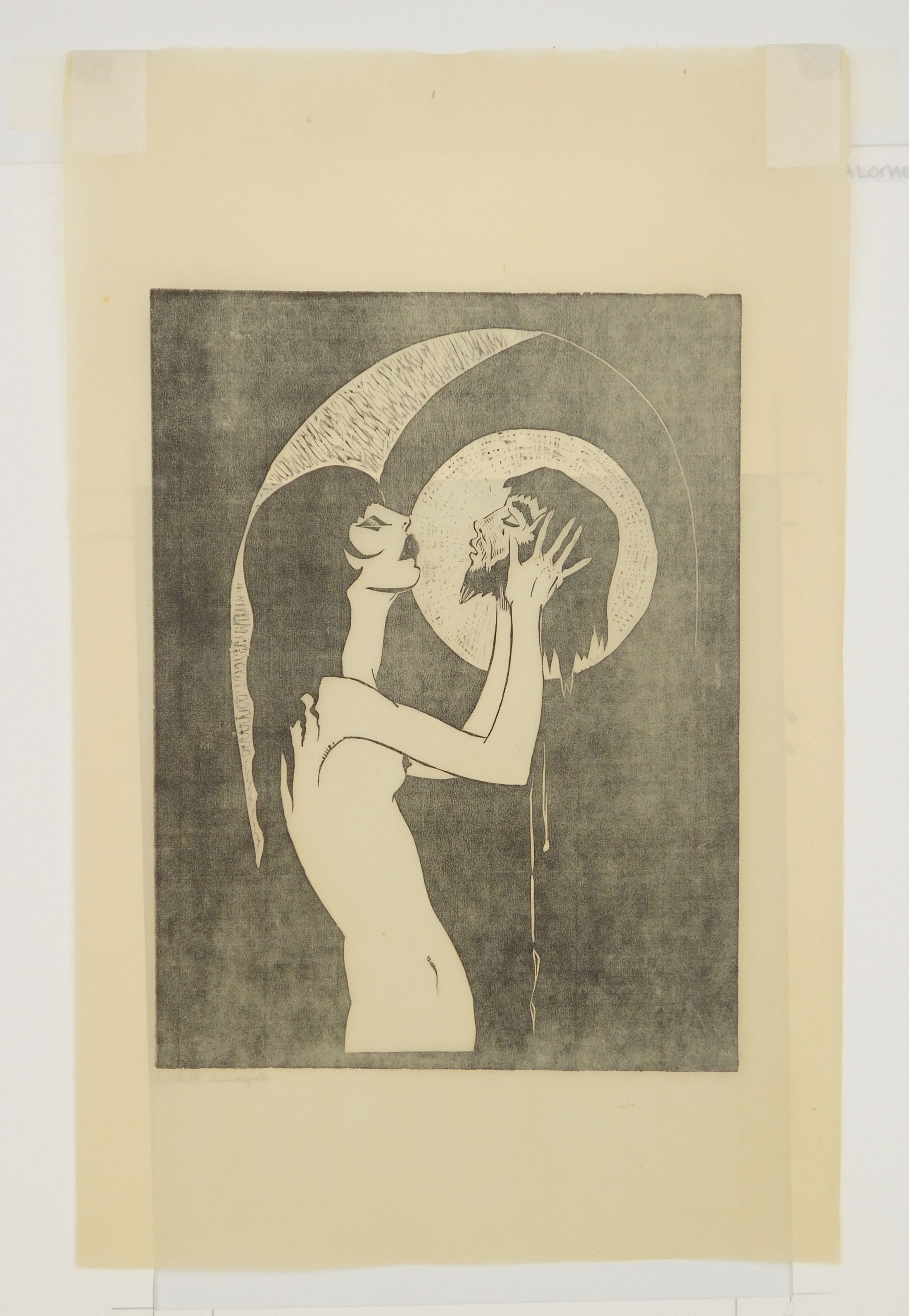 Artwork by Benjamin Miller, Mount Adams, Cincinnati, Made of woodcut