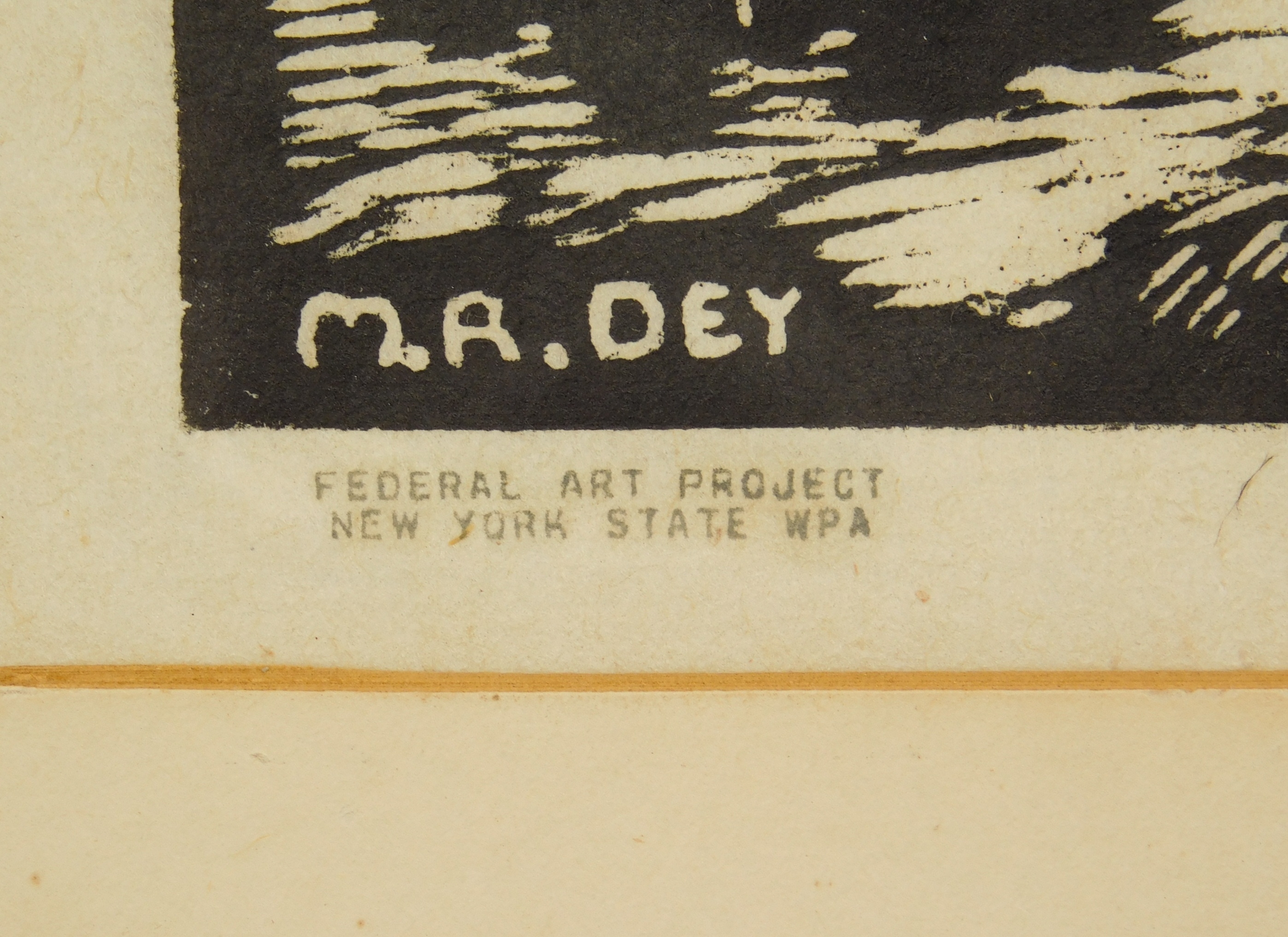 Artwork by Maurice Dey, The Erie Trestle, Made of woodcut