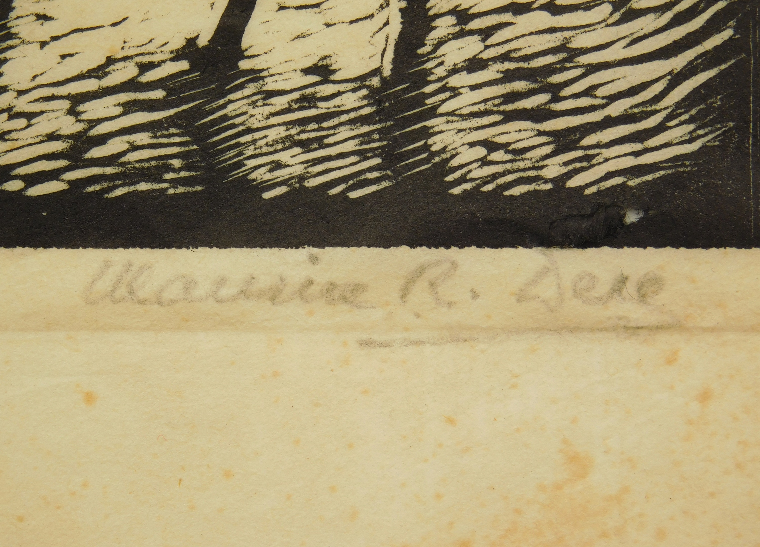 Artwork by Maurice Dey, The Erie Trestle, Made of woodcut