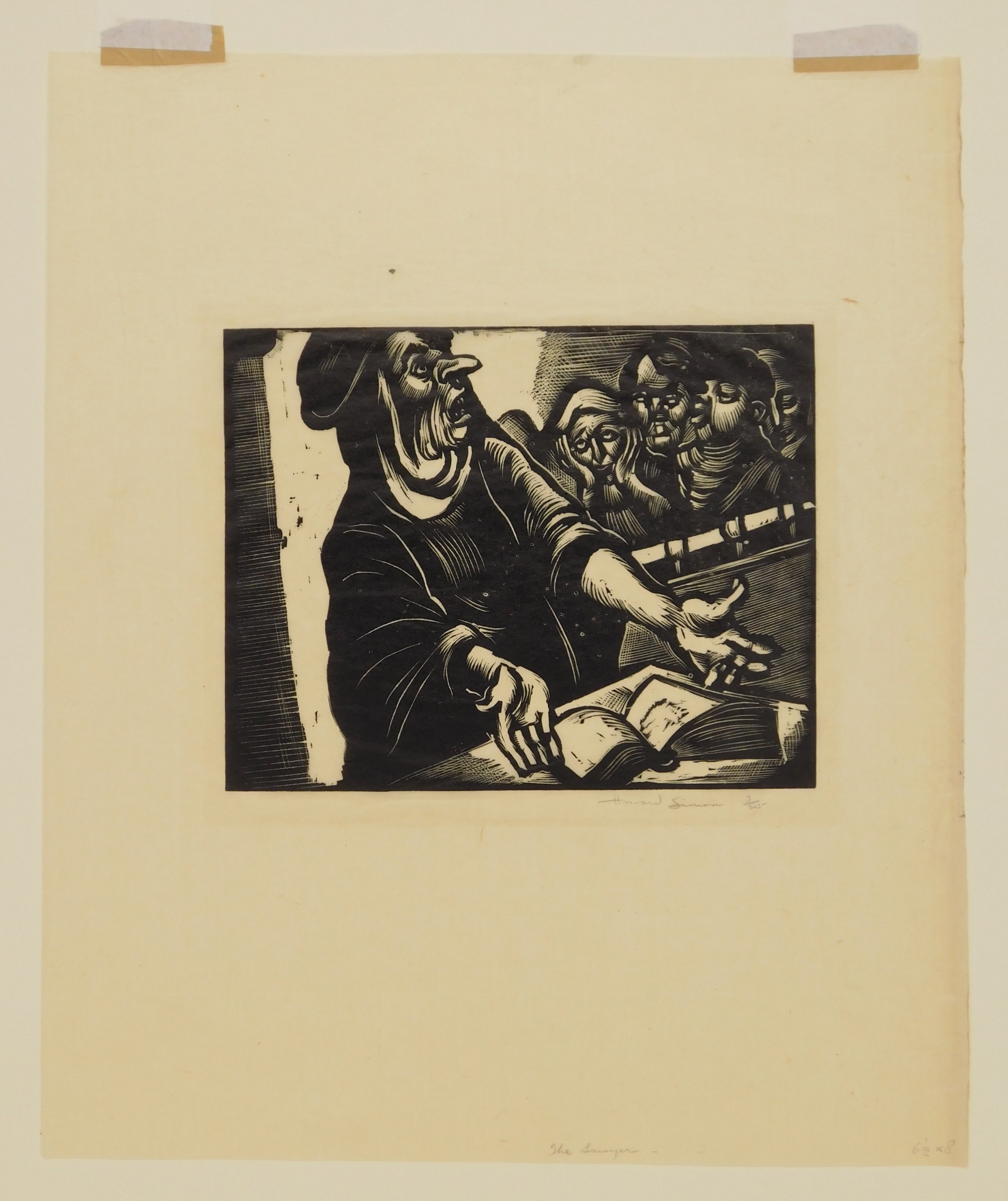 Artwork by Howard Simon, Friar John Routs an Army, Made of engraving