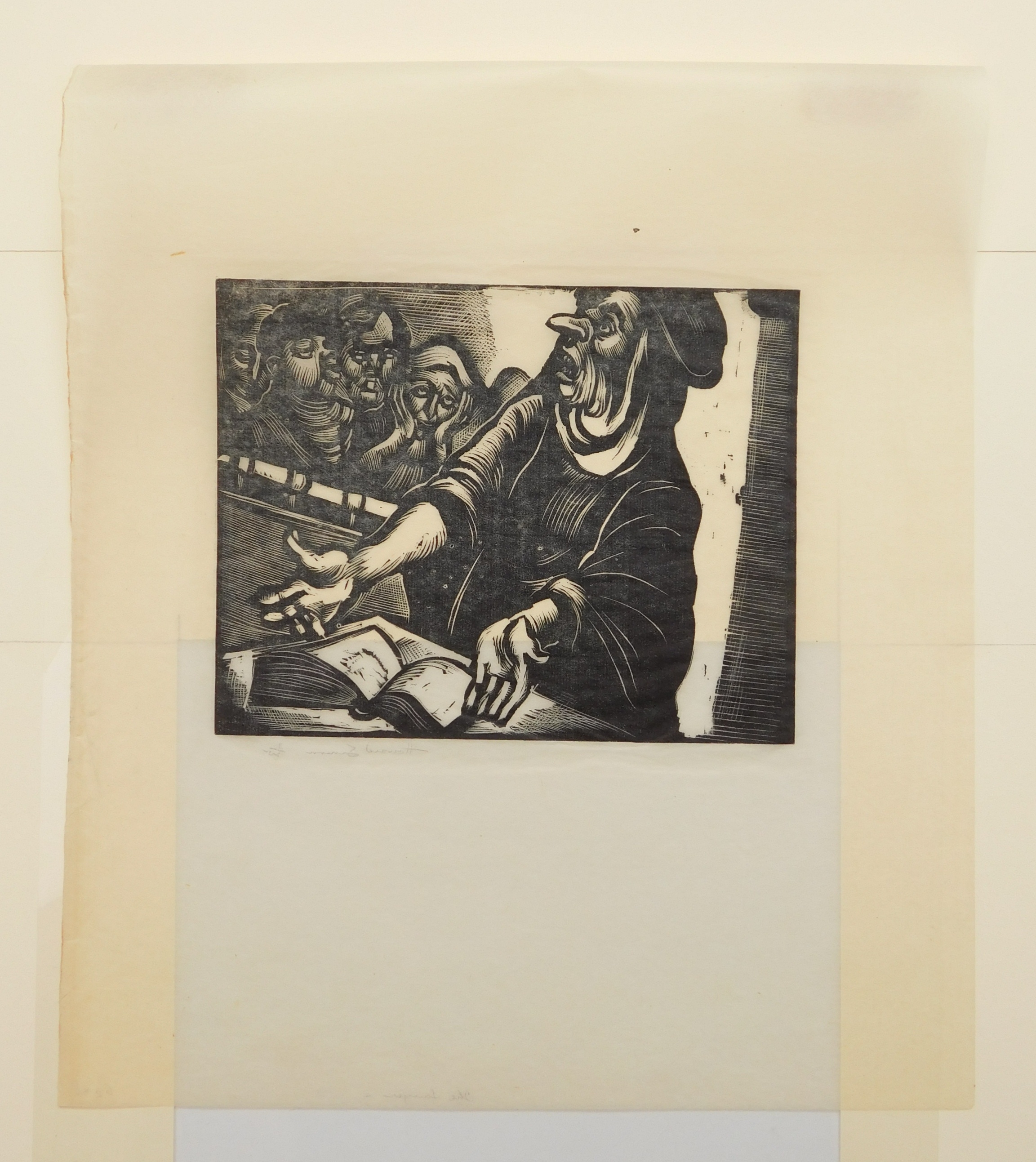 Artwork by Howard Simon, Friar John Routs an Army, Made of engraving