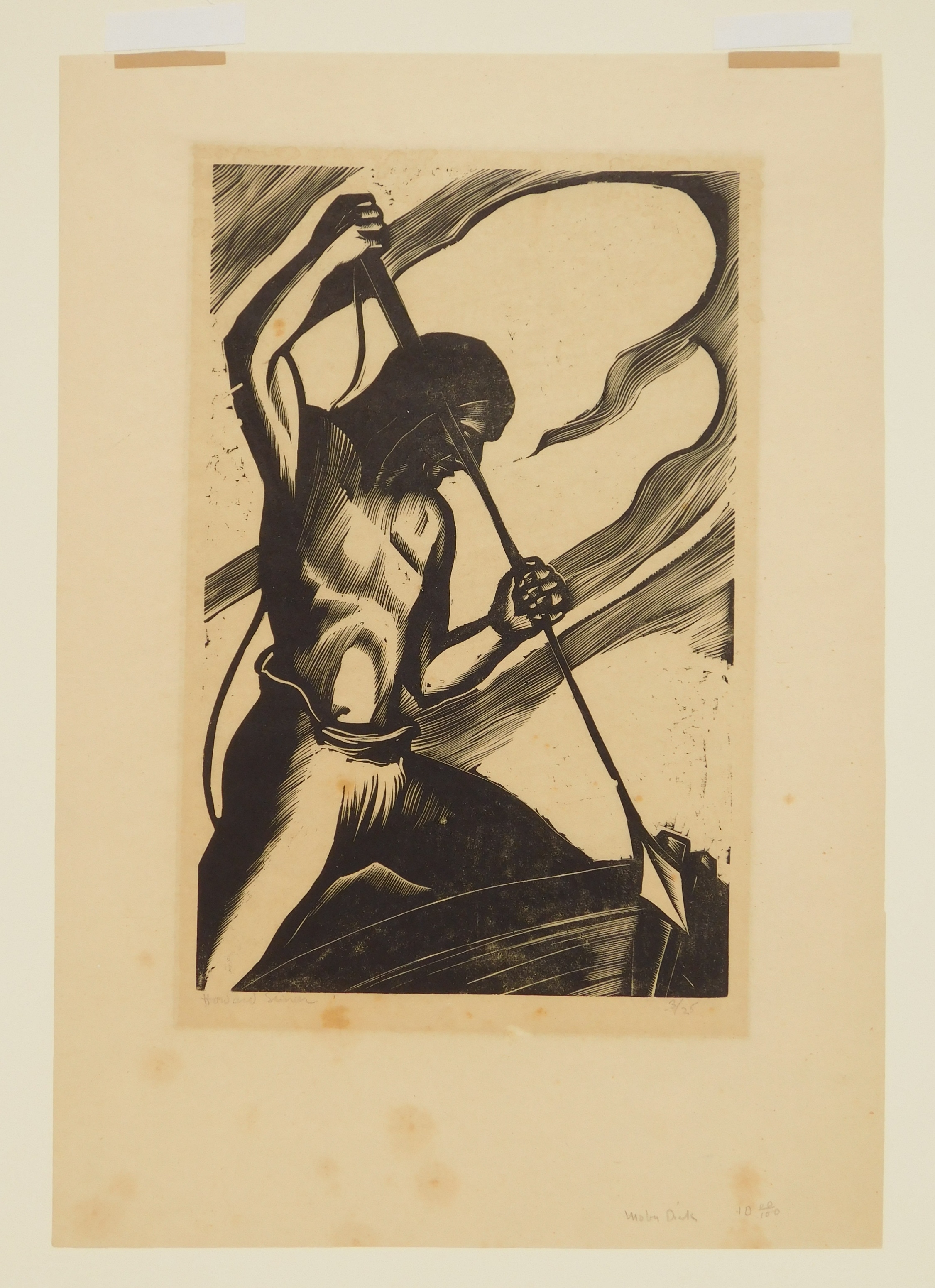 Artwork by Howard Simon, Friar John Routs an Army, Made of engraving