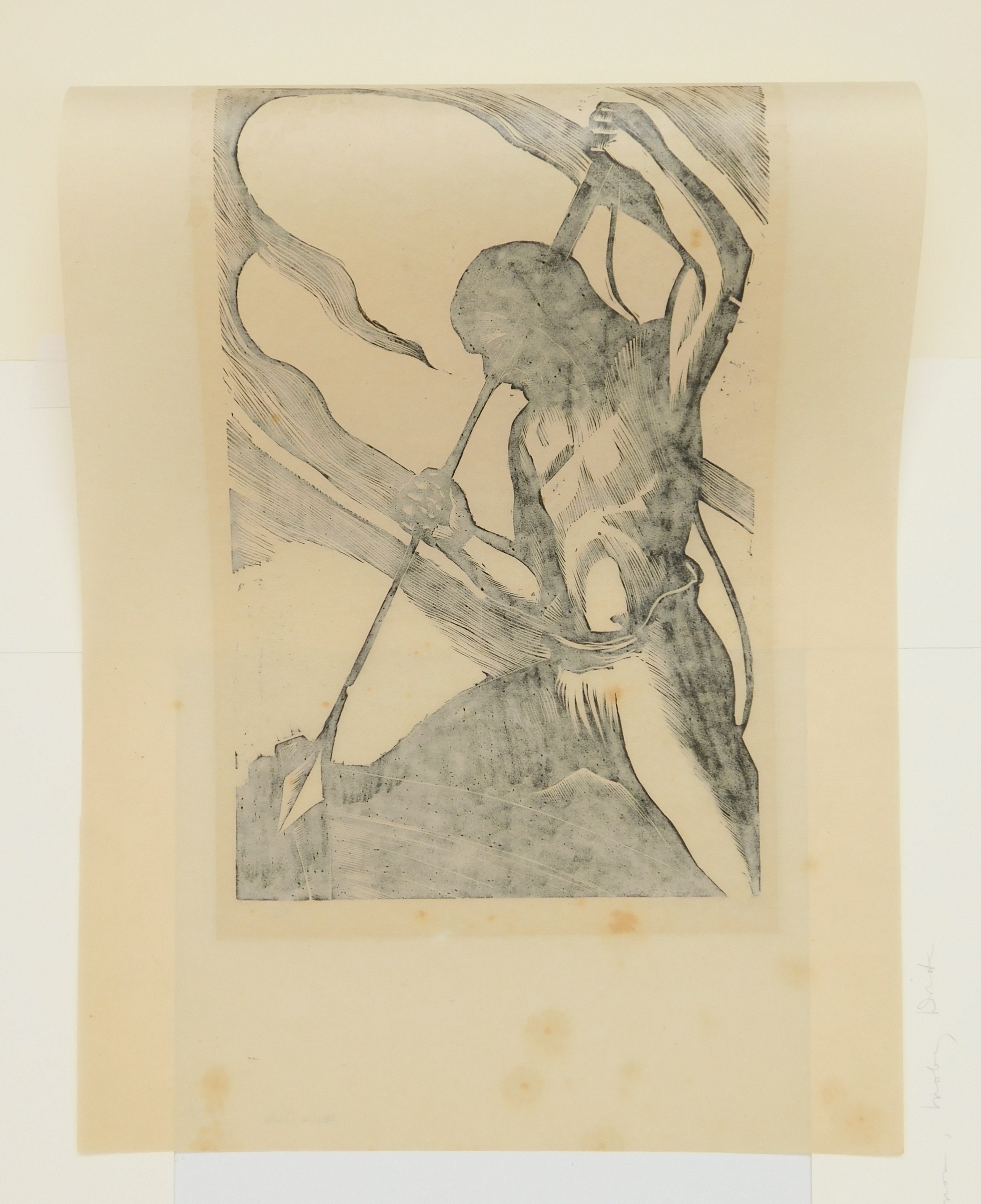 Artwork by Howard Simon, Friar John Routs an Army, Made of engraving