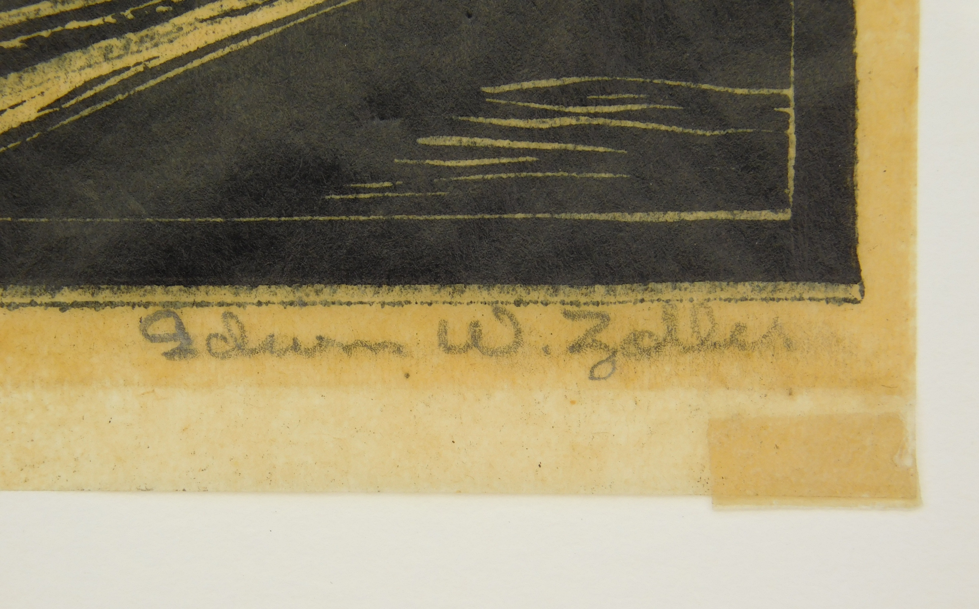 Artwork by Edwin W. Zoller, 1967) "Blast Furnace'', Made of woodblock