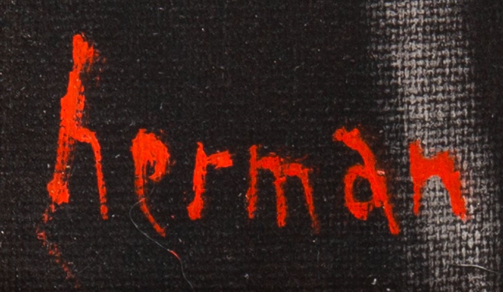 Artwork by Michał Herman, Near the table, Made of oil/canvas