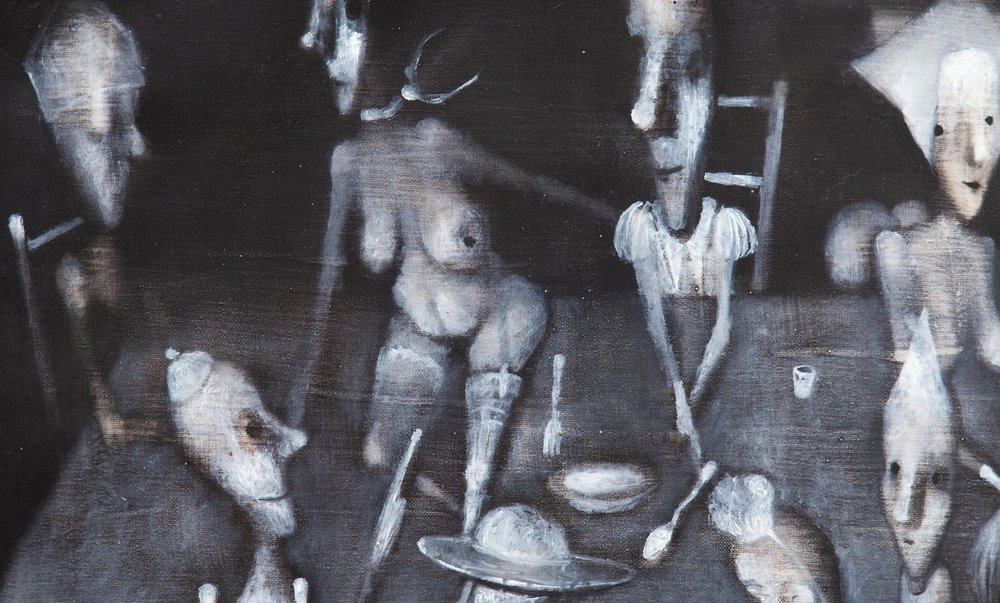 Artwork by Michał Herman, Near the table, Made of oil/canvas