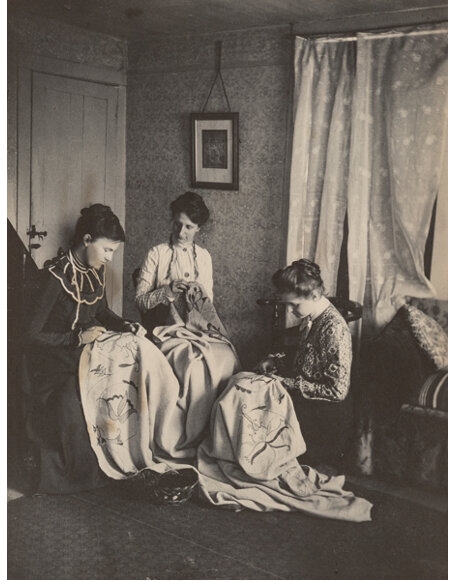 Artwork by Frances Stebbins Allen  & Mary Electra Allen, Women at Home (5 works), Made of Platinum prints
