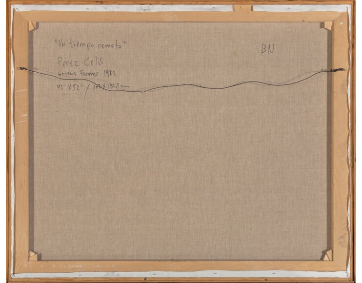 Artwork by Pérez Celis, Un tiempo remoto (Greens Forms), Made of Oil on canvas