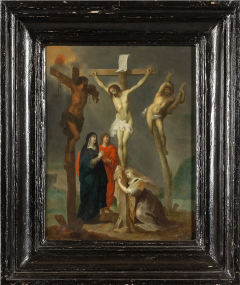 Gesù in Croce tra i due ladroni, compianto dalla madre, da San Giovanni Evangelista e dalla Maddalena by Abraham van Diepenbeeck