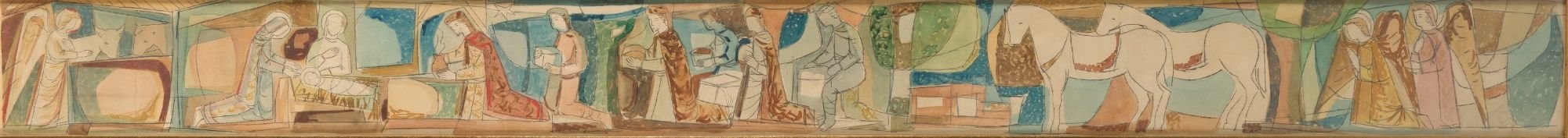 Artwork by Paulino Vicente Rodríguez Echevarría, ADORACIÓN DE LOS REYES, Made of WATERCOLOR AND GRAPHITE ON CARDBOARD
