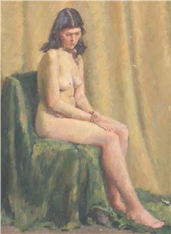British School, 20th Century | Seated nude | MutualArt