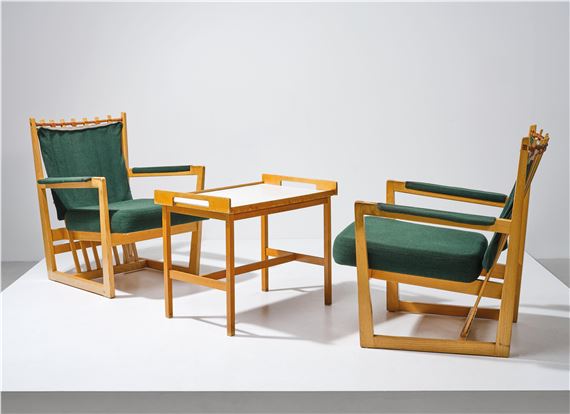 Two Rare Armchairs and a Table - Albert Haberer