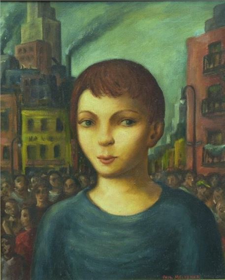 Boy in Cityscape by Paul Raphael Meltsner