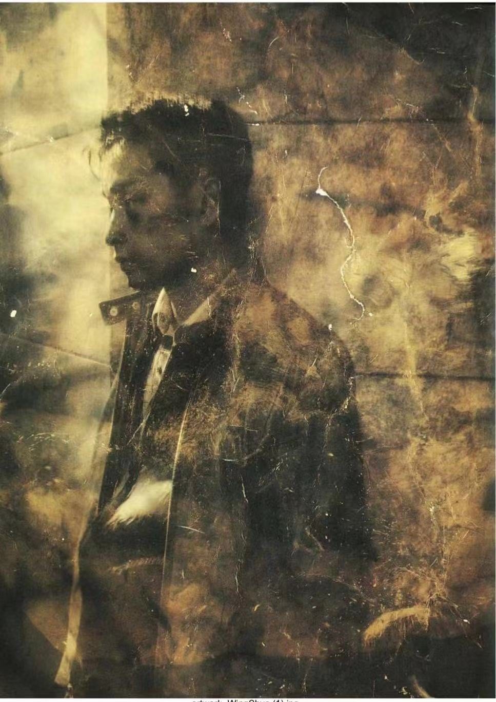 Artwork by Wong Kar-wai, Heartbreak Tango - Yellow Jacket 傷心探戈 – 黃皮衣, Made of mixed media