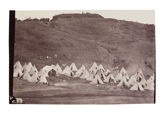 Tent Encampment Below Confederate Earthworks, Belle Plain, Virginia by Timothy H. O'Sullivan, 1863