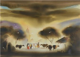 Untitled (Village Series) - Pramod Kumar