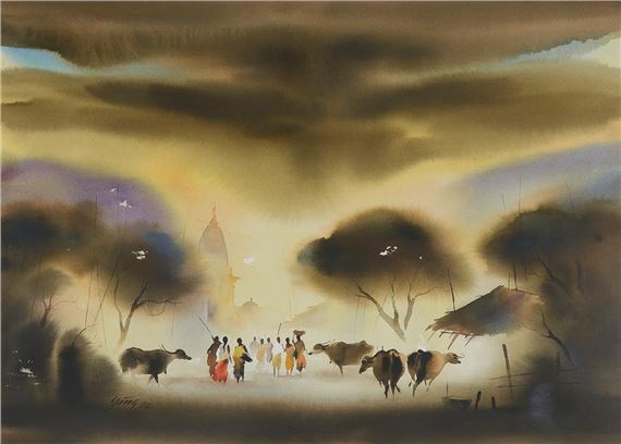 Untitled (Village Series) - Pramod Kumar