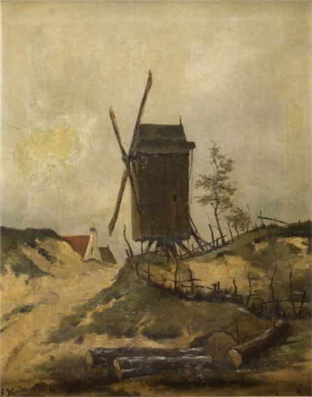Windmühle auf einer Düne by Emmanuel Vierin