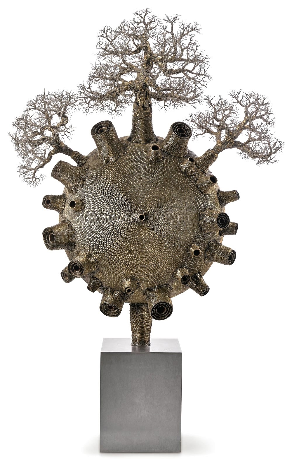 Artwork by Dhananjay Singh, Untitled, Made of Bronze and stainless steel wire