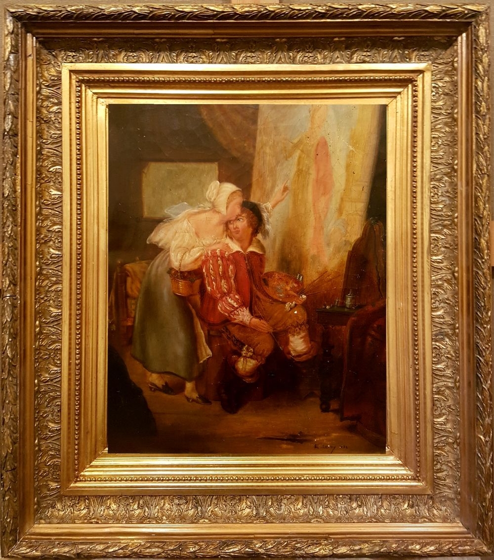 French School, 19th Century Painter in his studio (1882) MutualArt