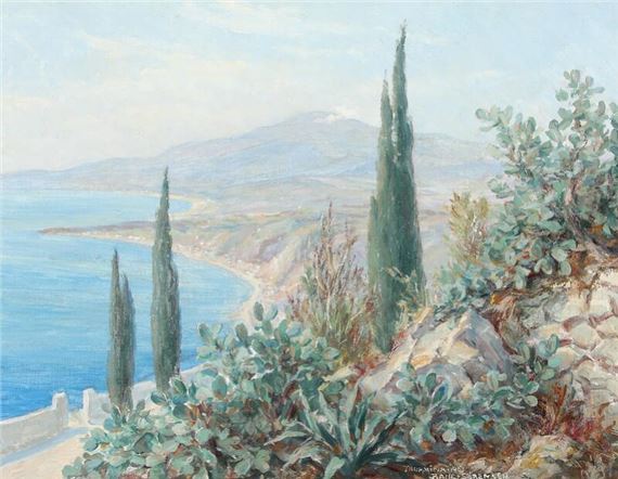 Coastal scenery from Taormina by Michael Bang-Sørensen, 1951