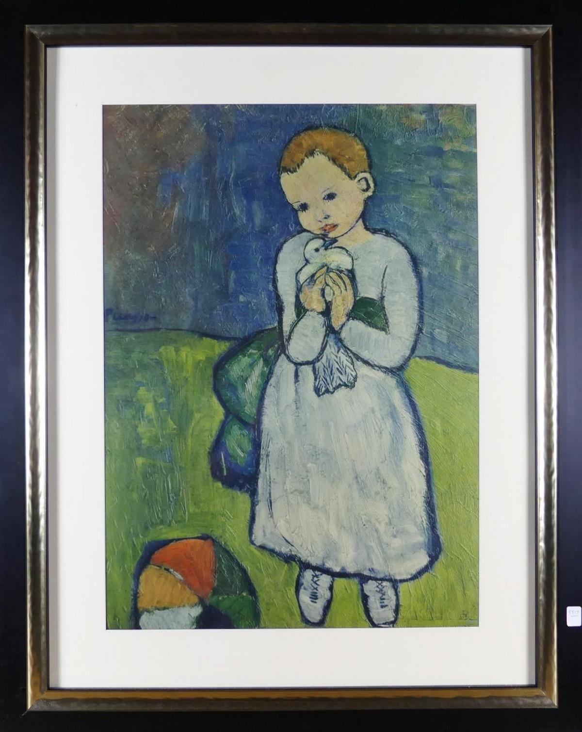 Artwork by Pablo Picasso, Child with a Dove, Made of vintage reproduction print in colours