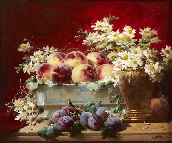 Eugene Bidau Nature Morte Aux Fleurs Et Aux Fruits 11 Mutualart