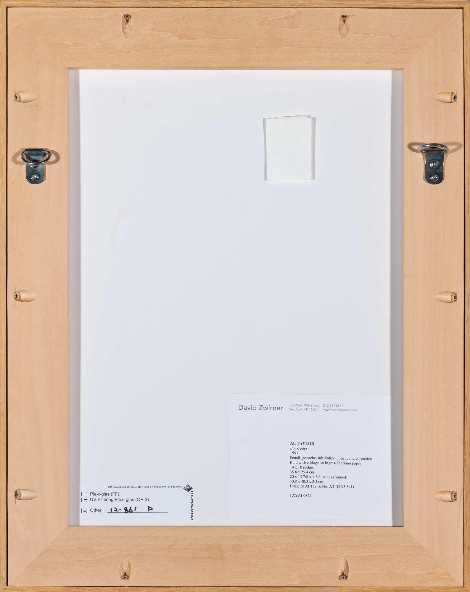 Artwork by Al Taylor, Bar Codes, Made of Graphite, gouache, ink, ballpoint pen, paper collage and correction fluid on paper