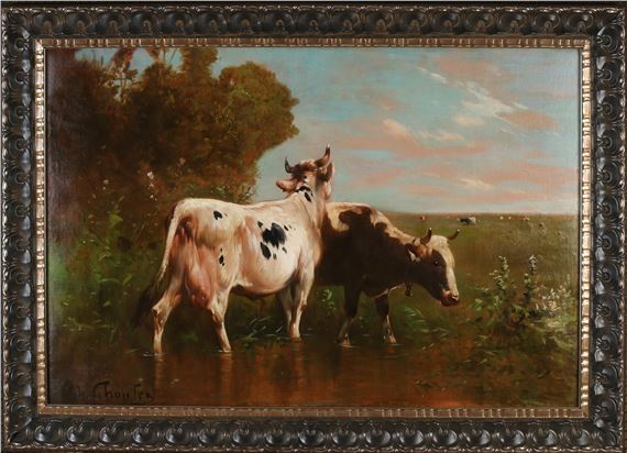 Landscape with cows by Henry Schouten