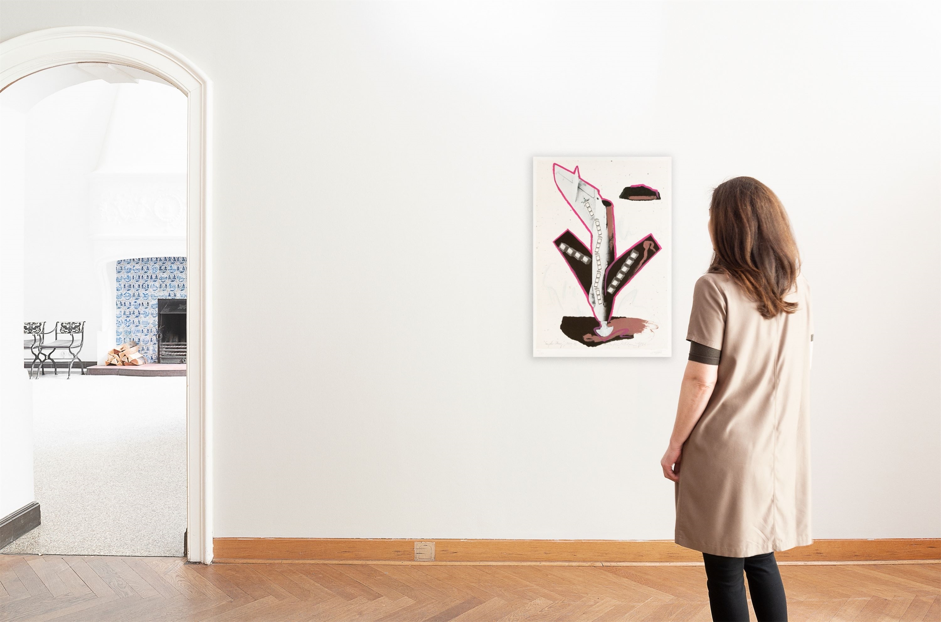 Artwork by Wolf Vostell, ”EԲ-ٳܰ”., Made of colour silkscreen on thin